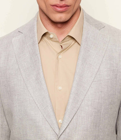SAND Copenhagen | Le blazer en lin à motif chevrons ''Star Napoli'' - Gris