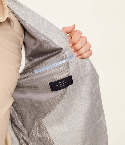 SAND Copenhagen | Le blazer en lin à motif chevrons ''Star Napoli'' - Gris