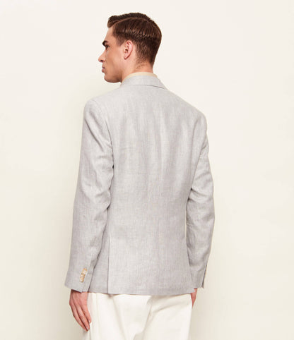 SAND Copenhagen | Le blazer en lin à motif chevrons ''Star Napoli'' - Gris