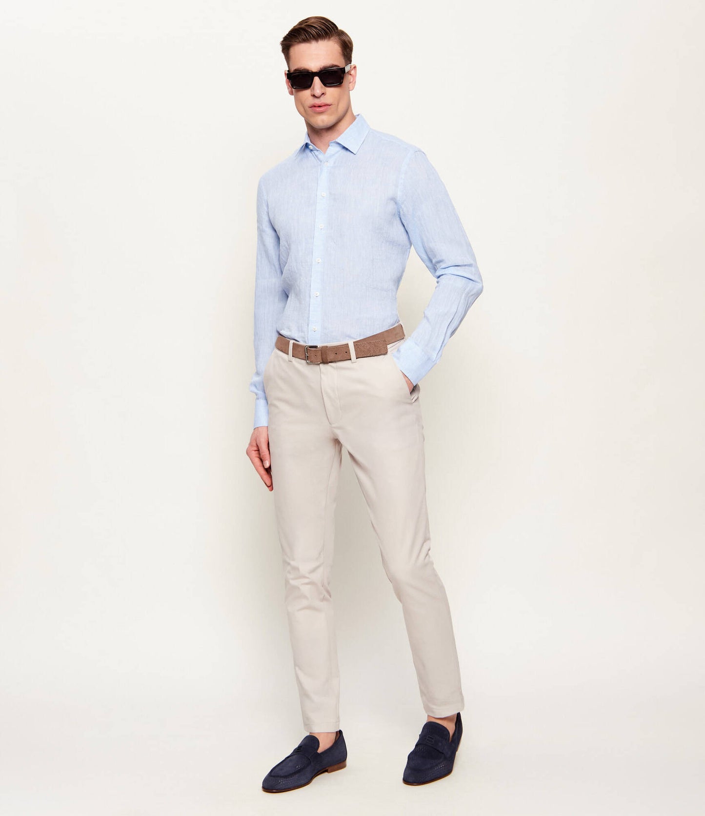 SAND Copenhagen | La chemise lin ''State Soft''  - Bleu clair