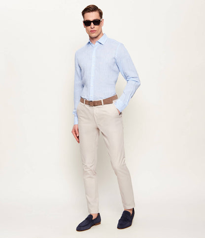 SAND Copenhagen | La chemise lin ''State Soft''  - Bleu clair