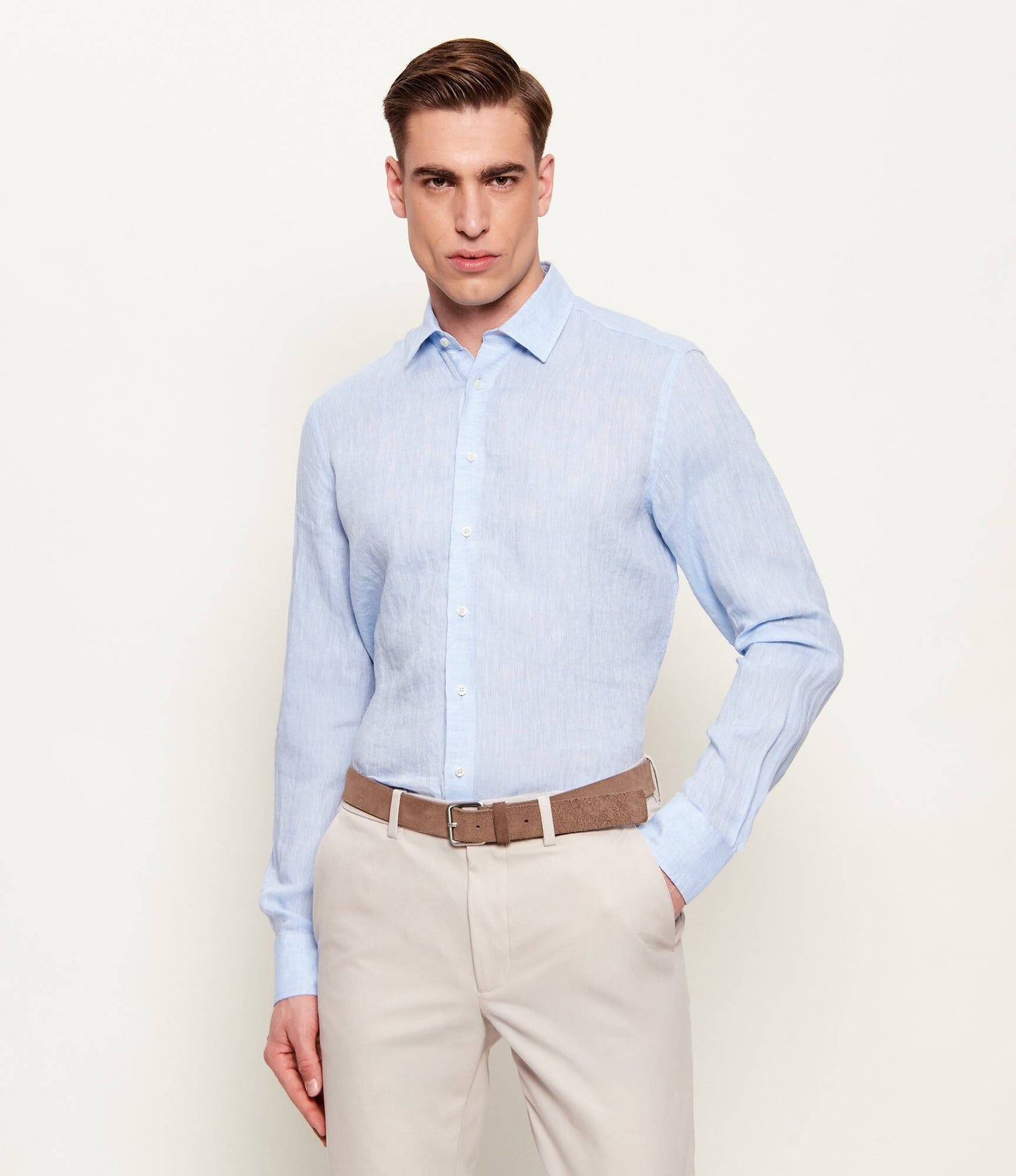 SAND Copenhagen | La chemise lin ''State Soft''  - Bleu clair