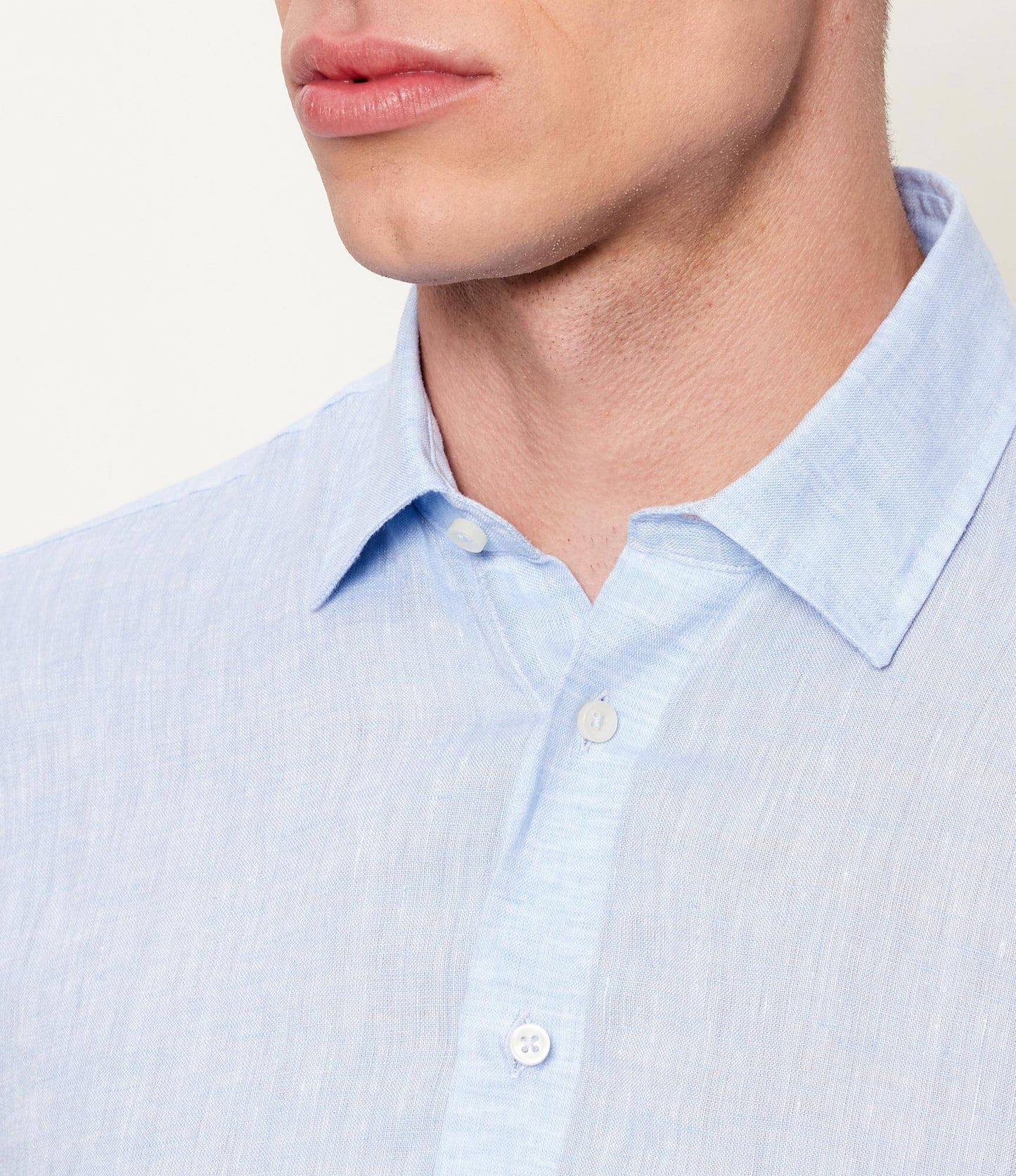 SAND Copenhagen | La chemise lin ''State Soft''  - Bleu clair