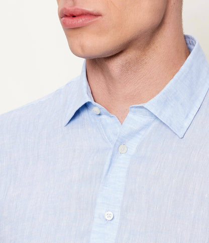 SAND Copenhagen | La chemise lin ''State Soft''  - Bleu clair