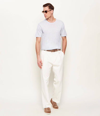 SAND Copenhagen | Le T-shirt en maille de Lin - Bleu clair