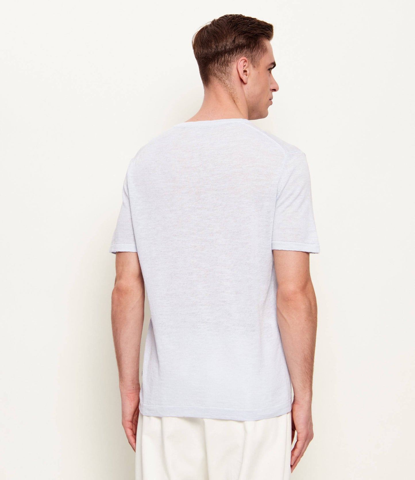 SAND Copenhagen | Le T-shirt en maille de Lin - Bleu clair