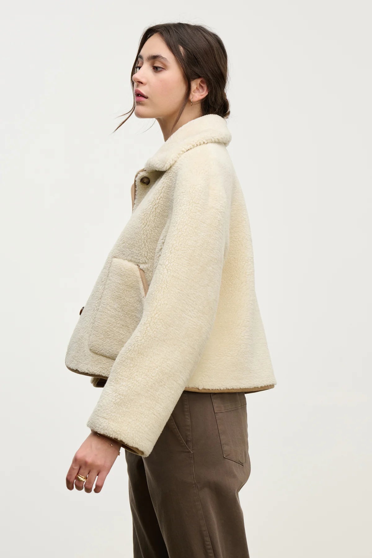 Velvet | La veste réversible Amara sherpa - Sable