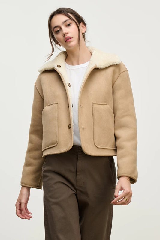Velvet | La veste réversible Amara sherpa - Sable