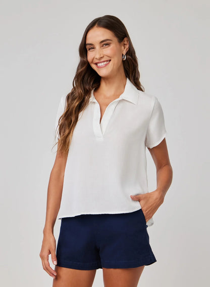 BELLA DAHL | Top court v-neck - Blanc