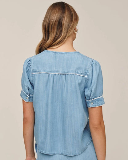 Bella Dahl | Pull 'Short sleeve'| Bleu pâle