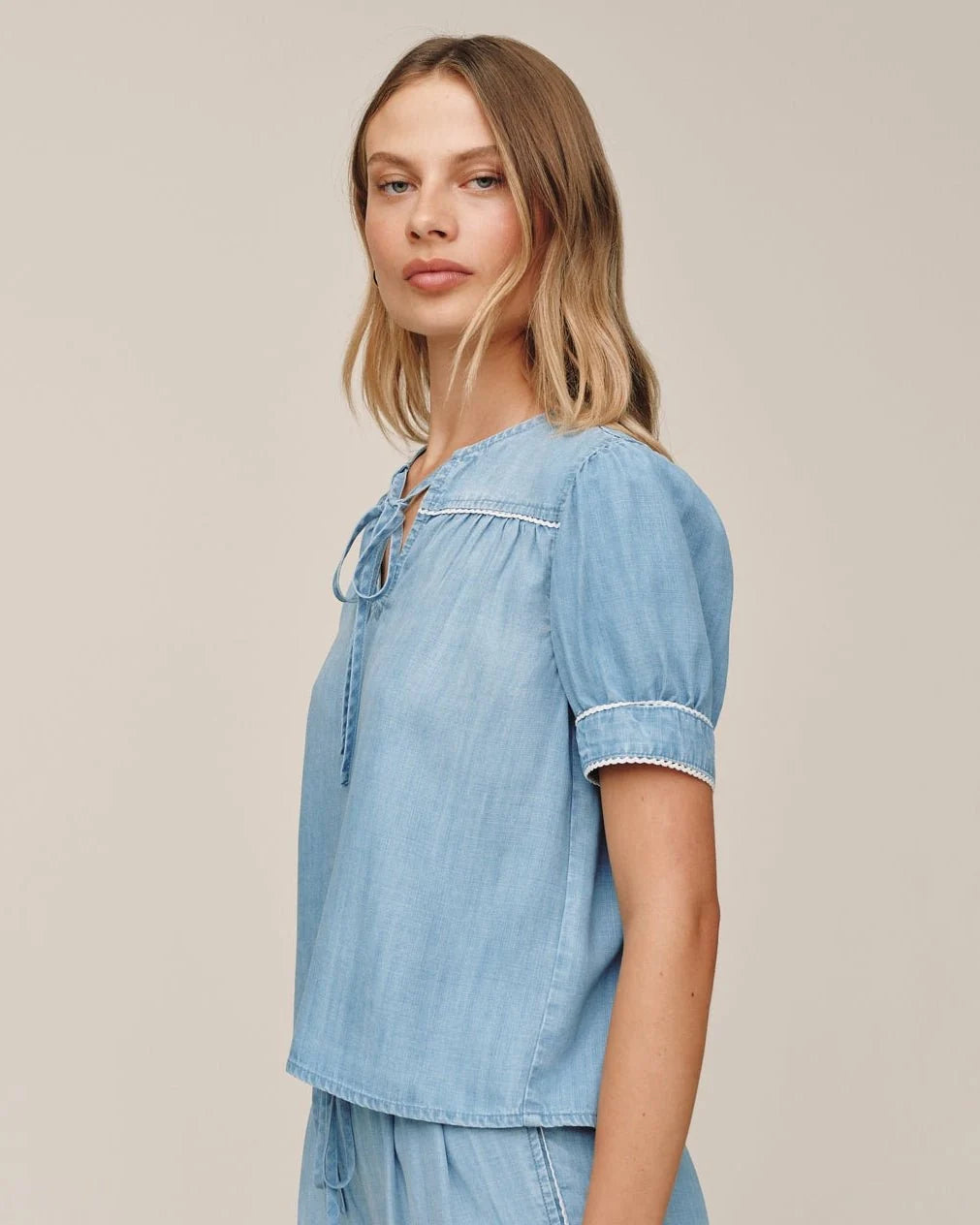 Bella Dahl | Pull 'Short sleeve'| Bleu pâle