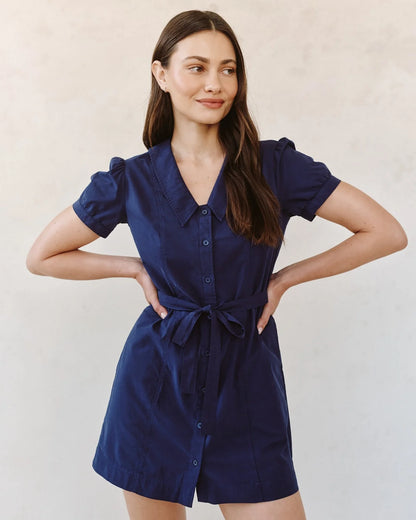 Bella Dahl | Robe à col puritain | Bleu