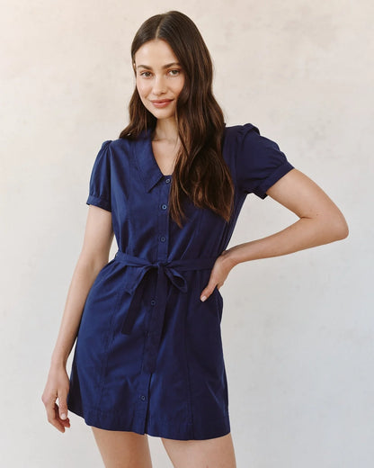 Bella Dahl | Robe à col puritain | Bleu