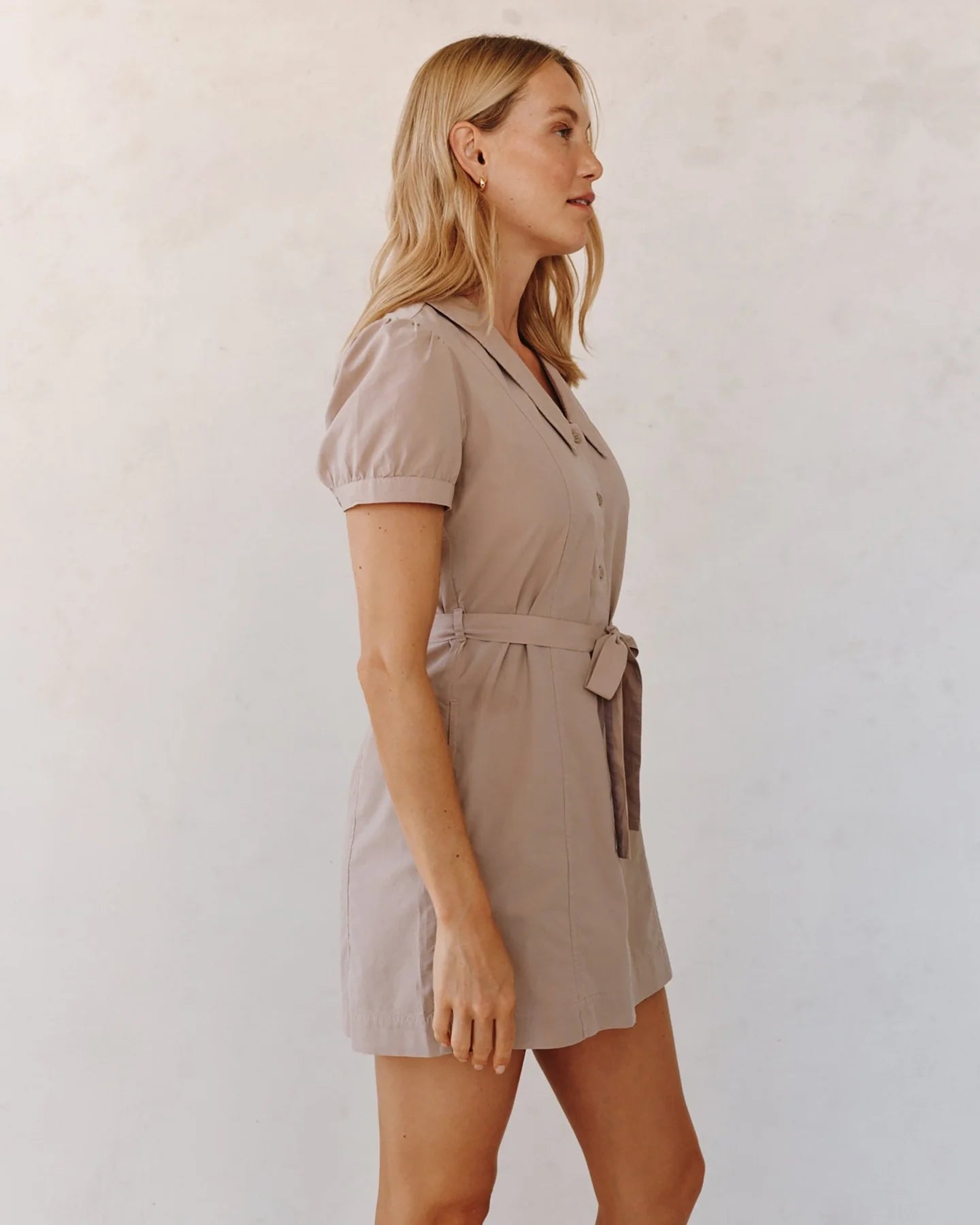 Bella Dahl | Robe à col puritain | Beige