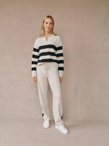 Bella Dahl |  Pull ¨Stripe¨| Avoine & Noir