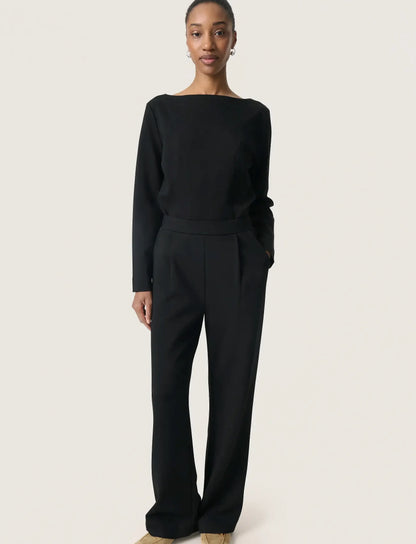 SOAKED IN LUXURY | Pantalon droit Marigold - Noir