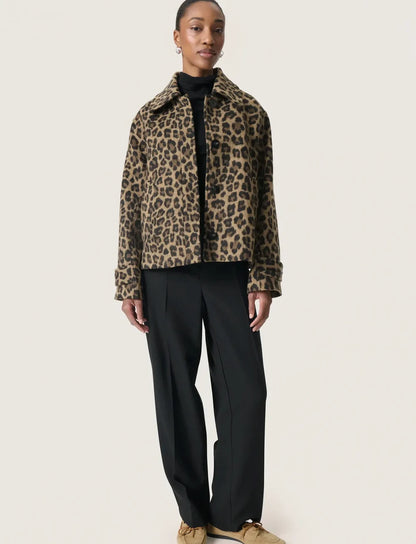 SOAKED IN LUXURY | Veste légère Leony Akeleje - Jacquard léopard