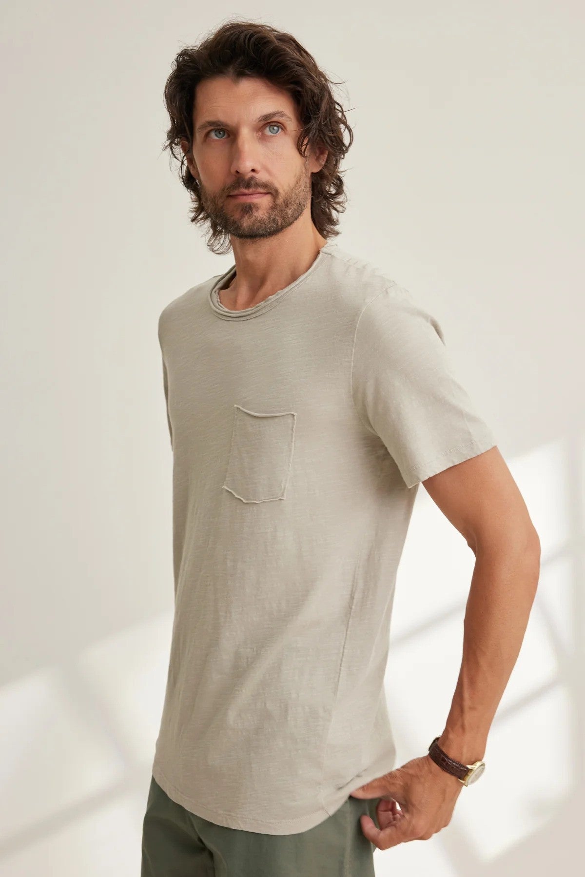 Velvet  |Le T-shirt Chad à poche en coton flammé - Soho