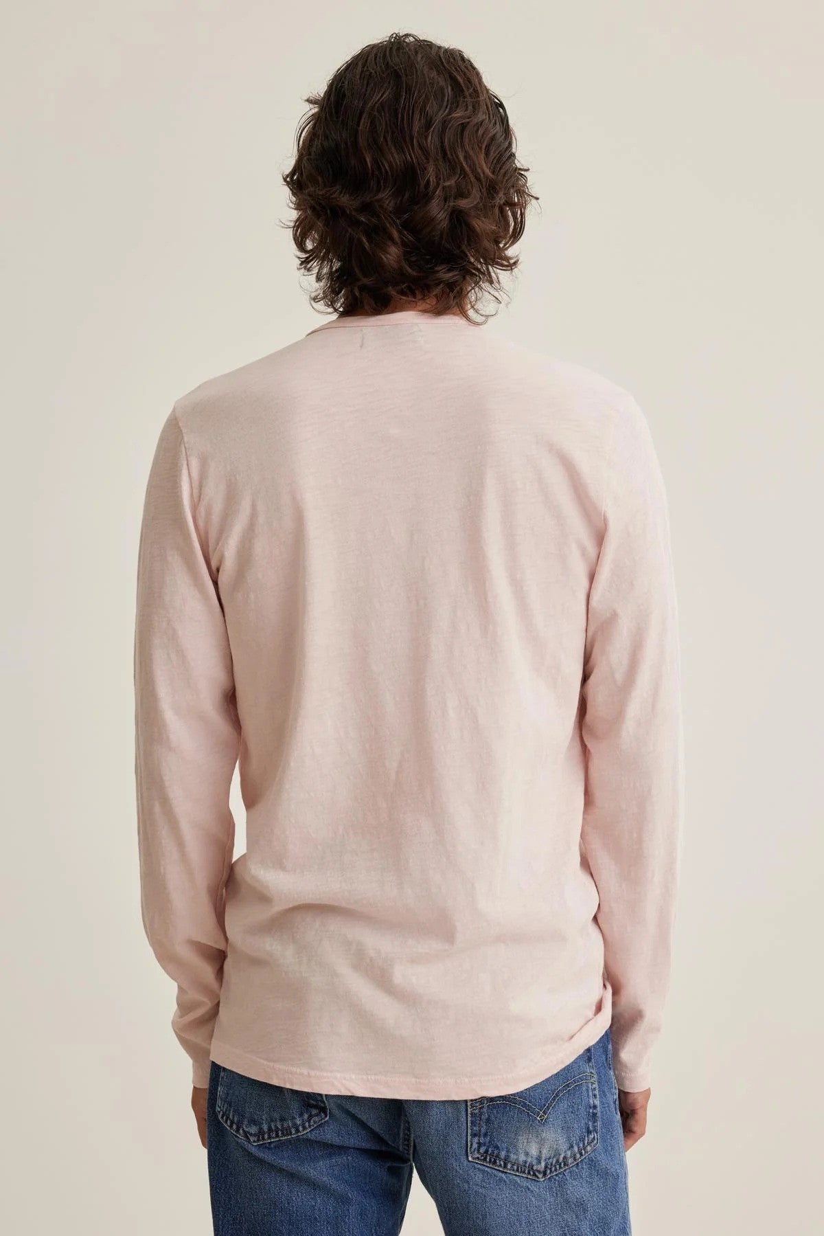 Velvet | T-shirt manches longues ''SIMEON'' en coton flammé - Rose Nassau