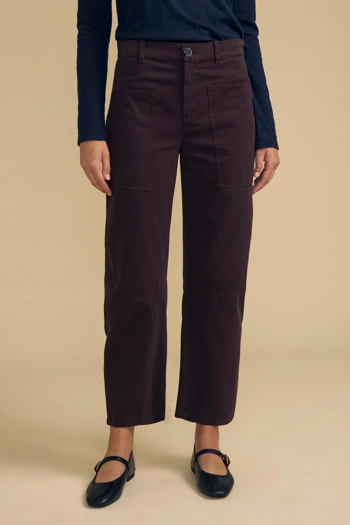 Velvet | Le pantalon barrel ''Brylie'' | Marron