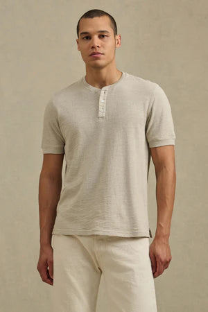 Velvet | t-shirt Henley "Jenkins" - Taupe