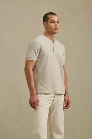 Velvet | t-shirt Henley "Jenkins" - Taupe