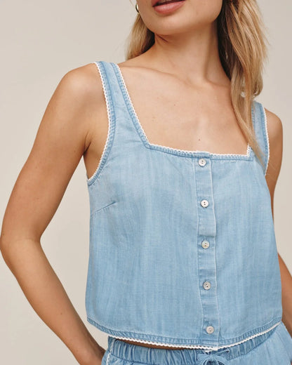 Bella Dahl | Débardeur 'Square neck'| Bleu pâle