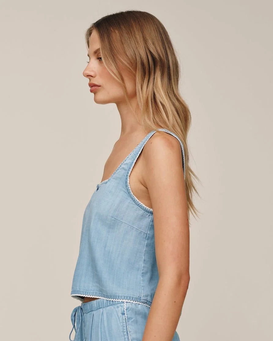 Bella Dahl | Débardeur 'Square neck'| Bleu pâle