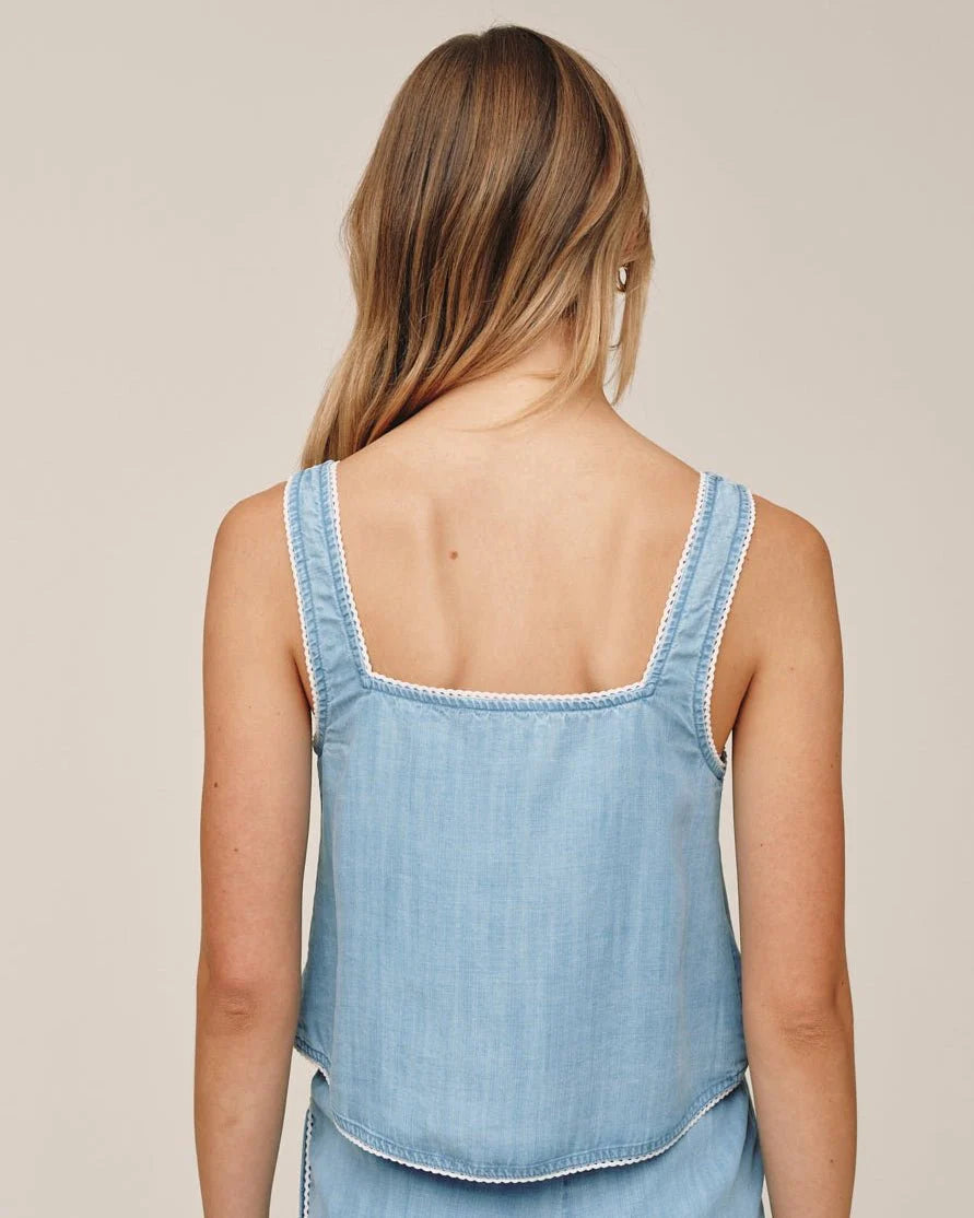 Bella Dahl | Débardeur 'Square neck'| Bleu pâle