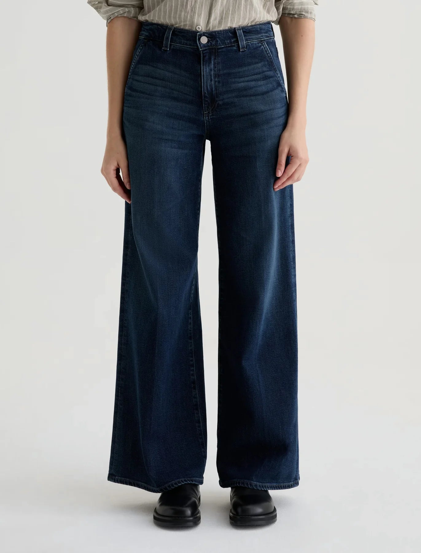 AG Jeans |  Pantalon palazzo à taille basse ''Stella'' - Bleu Poise