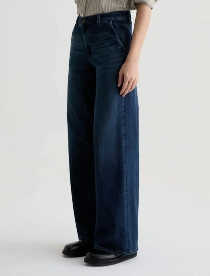 AG Jeans |  Pantalon palazzo à taille basse ''Stella'' - Bleu Poise