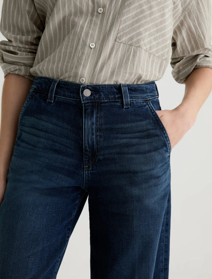 AG Jeans |  Pantalon palazzo à taille basse ''Stella'' - Bleu Poise