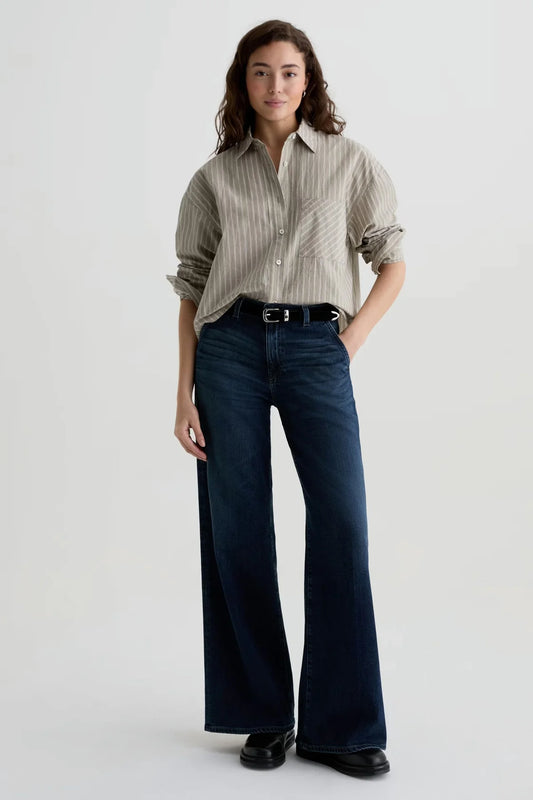 AG Jeans |  Pantalon palazzo à taille basse ''Stella'' - Bleu Poise
