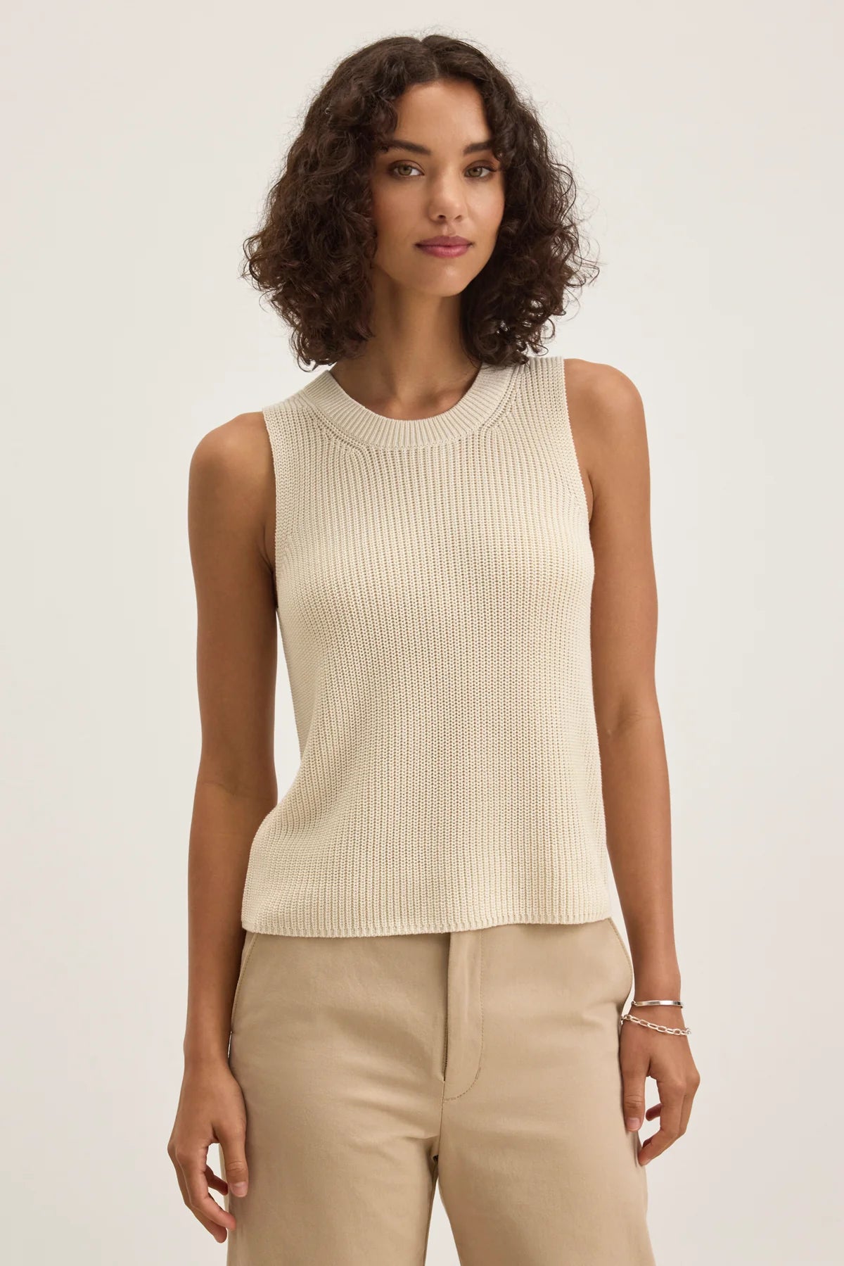 Velvet | Le pull sans manches en coton Pima ''Seretta'' - Creme
