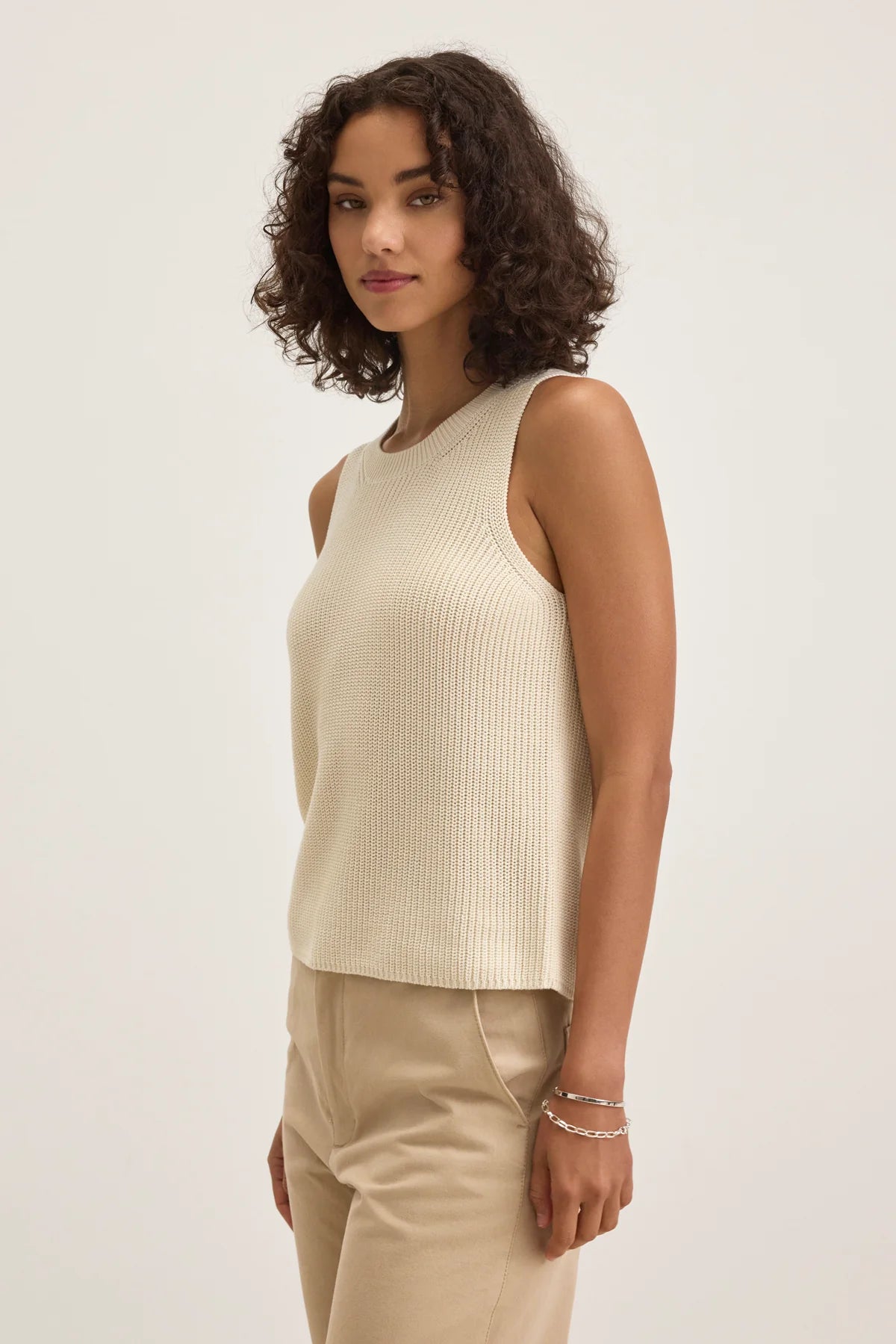Velvet | Le pull sans manches en coton Pima ''Seretta'' - Creme