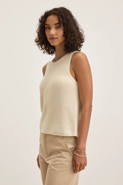 Velvet | Le pull sans manches en coton Pima ''Seretta'' - Creme