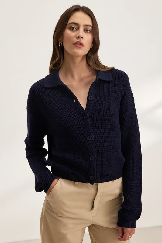 Velvet - Cardigan "TAJ" - Bleu Marine