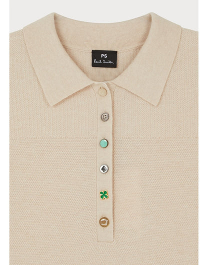 Paul smith | Top en maille texturé à manches courtes et boutons multiples - Beige