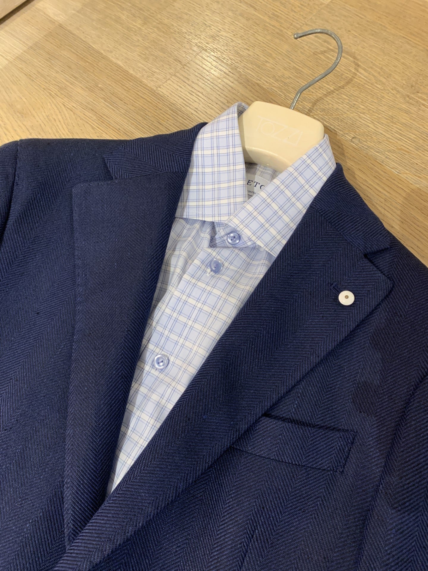 Eton | Chemise à carreaux coupe contemporaine - Bleu clair