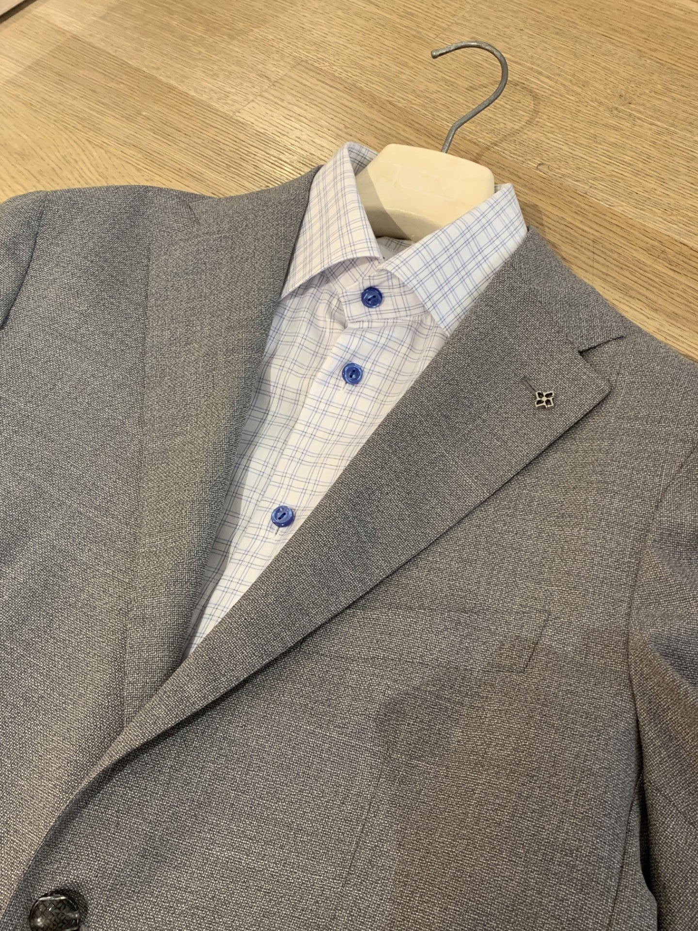 Eton | Chemise à carreaux coupe contemporaine - Blanc / Bleu