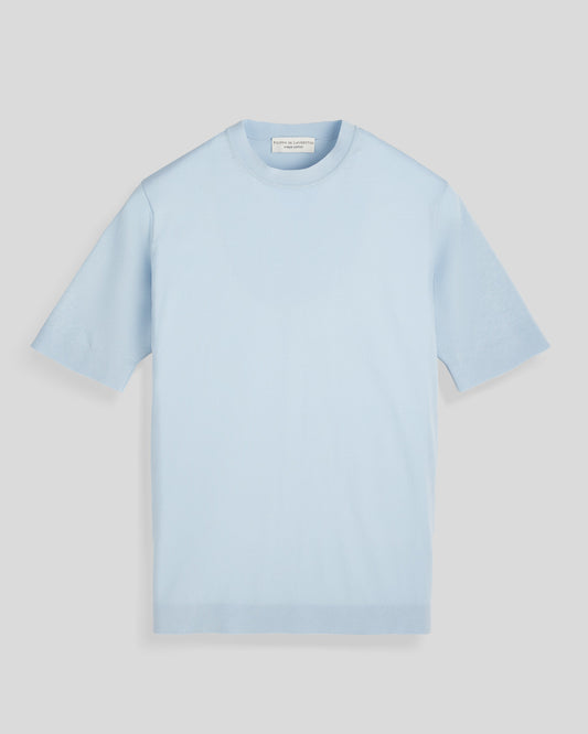 Filipo De Laurentis - T-shirt en coton tricot - Bleu ciel