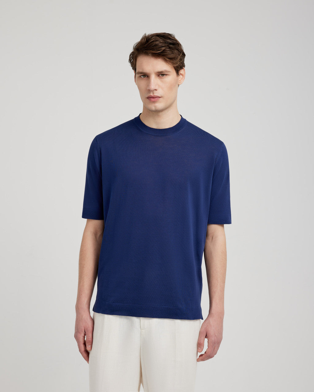 Filipo De Laurentis - T-shirt en coton tricot - Bleu