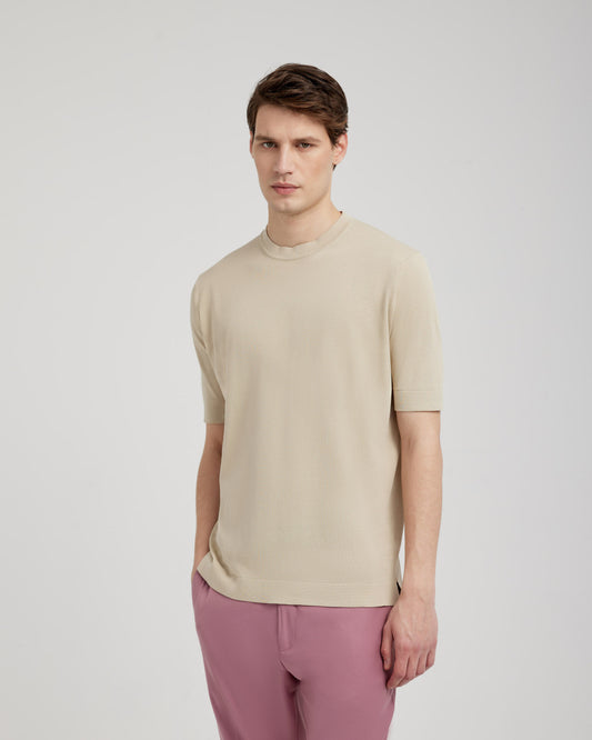 Filipo De Laurentis - T-shirt en coton tricot - Beige