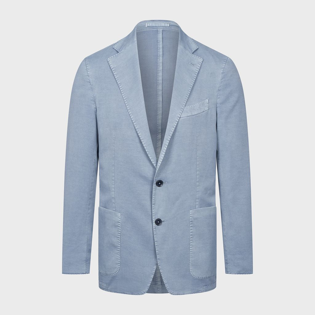 EMANUEL BERG | Veste souple déstructurée en coton délavé - Bleu clair