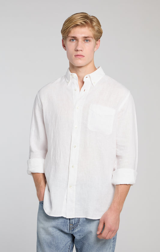 C.O.F. Studio | Chemise boutonnée en pur lin- Blanc