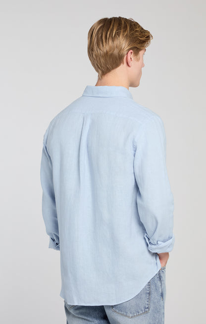 C.O.F. Studio | Chemise boutonnée en pur lin- Bleu claire