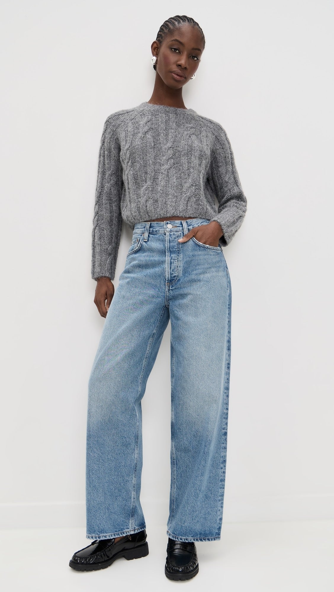 Velvet | Pull ''MARINA'' maille torsadée - Gris