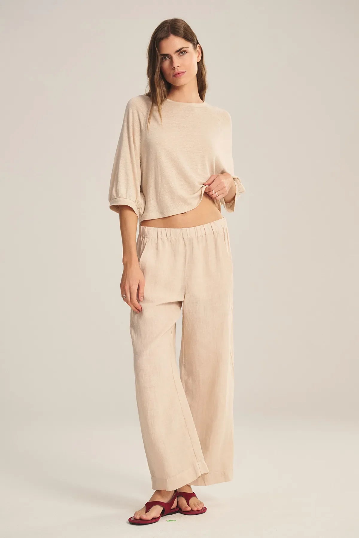 Velvet | Le pantalon en lin ''Lola'' - Sable