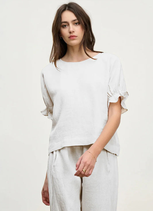 VELVET | Top en lin "EMILY" - Blanc