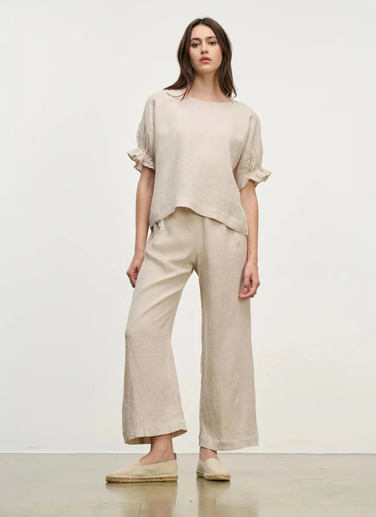 VELVET | Top en lin "EMILY" - Beige